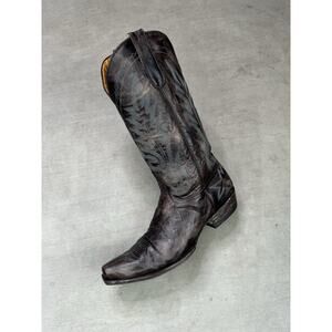 Old Gringo Distressed Brown Teal Stitching Cowboy Boots Size 11 D